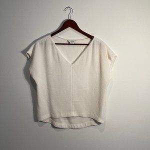 Club Monaco V-neck Shirt, White, Size Small